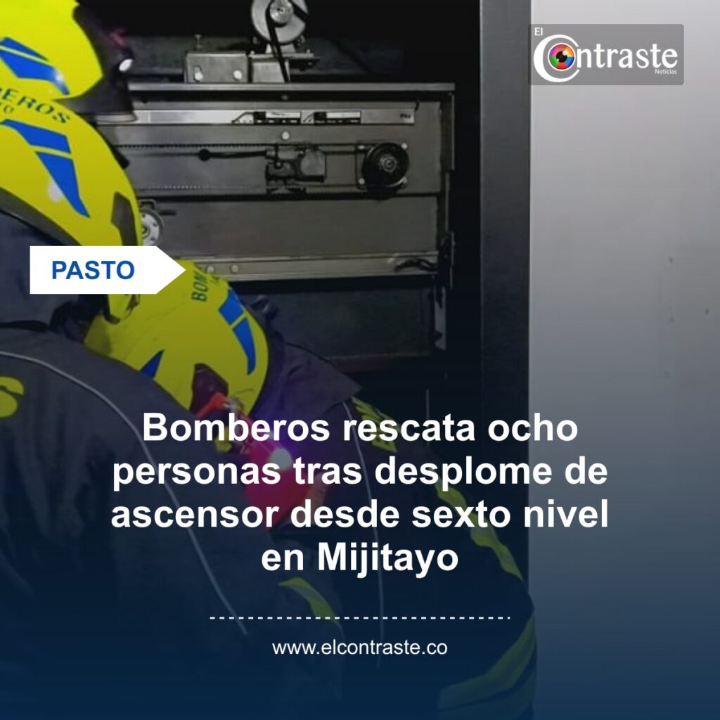 Bomberos rescata ocho personas tras desplome de ascensor desde sexto nivel en Mijitayo