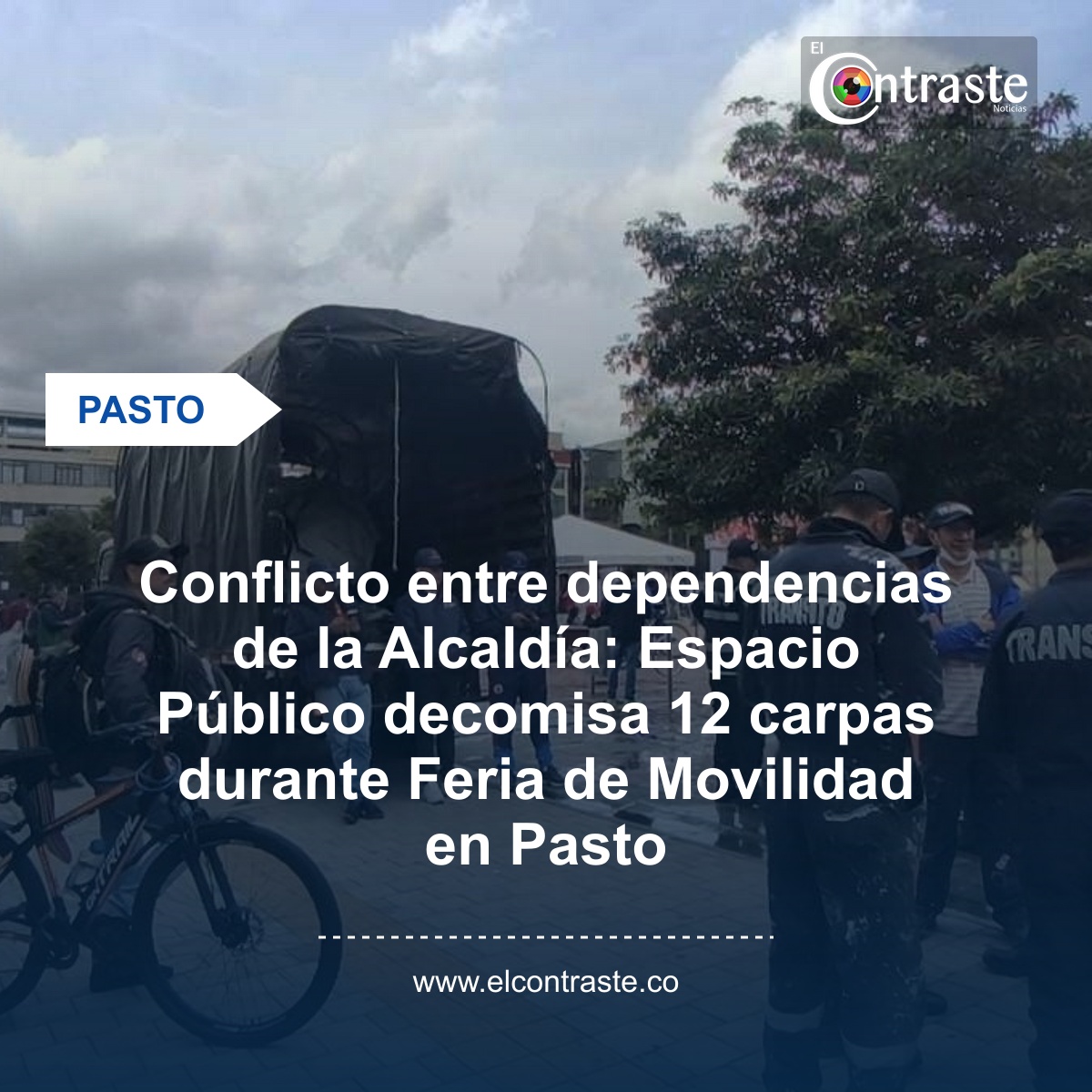 Conflicto entre dependencias de la Alcaldía: Espacio Público decomisa 12 carpas durante Feria de Movilidad en Pasto