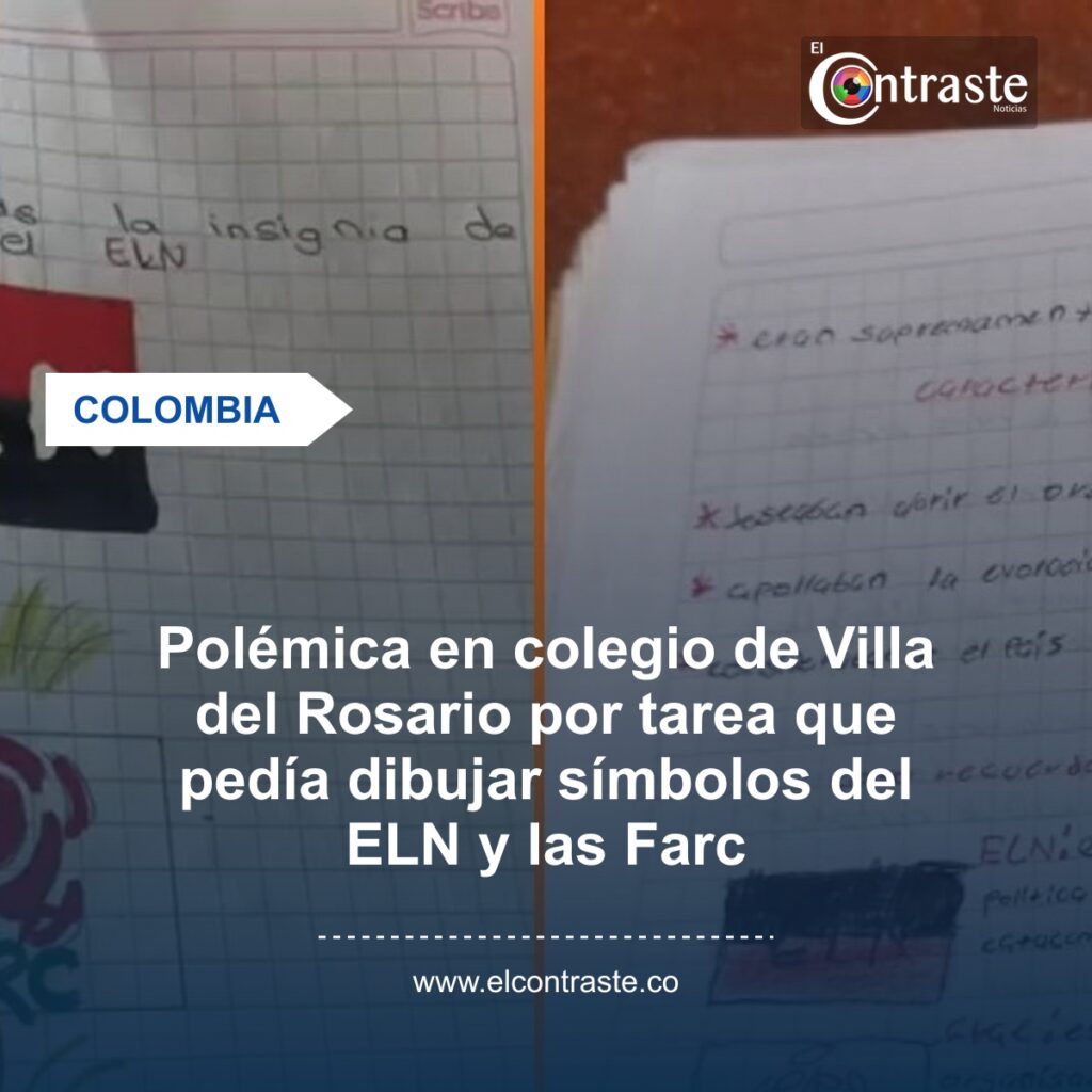 Polémica en colegio de Villa del Rosario por tarea que pedía dibujar símbolos del ELN y las Farc