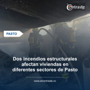 Dos incendios estructurales afectan viviendas en diferentes sectores de Pasto