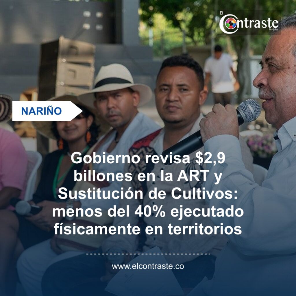 Gobierno revisa $2,9 billones en la ART y Sustitución de Cultivos: menos del 40% ejecutado físicamente en territorios