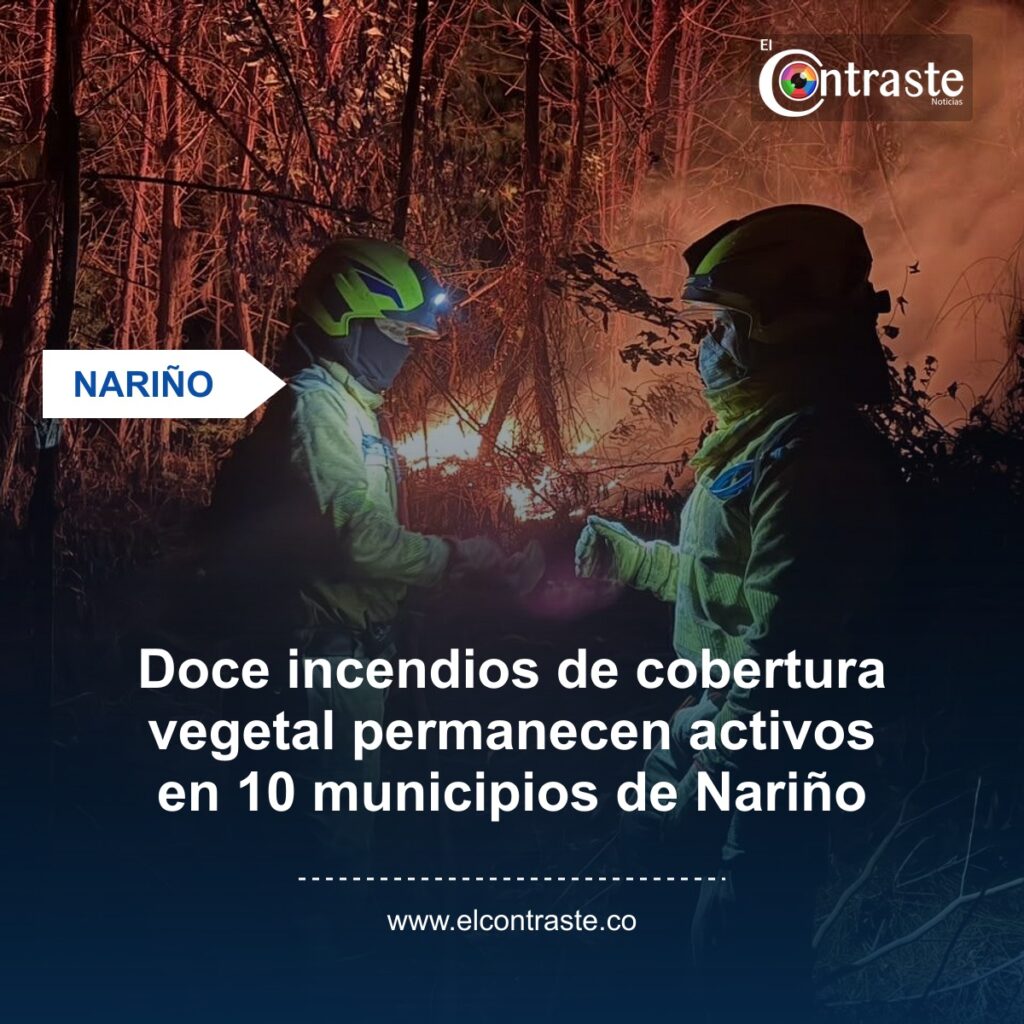 Doce incendios de cobertura vegetal permanecen activos en 10 municipios de Nariño