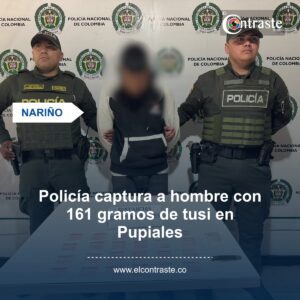 Policía captura a hombre con 161 gramos de tusi en Pupiales