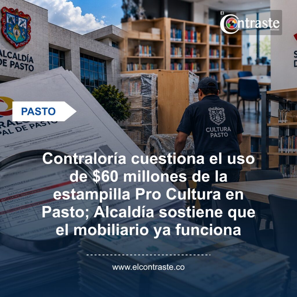Contraloría cuestiona el uso de $60 millones de la estampilla Pro Cultura en Pasto; Alcaldía sostiene que el mobiliario ya funciona