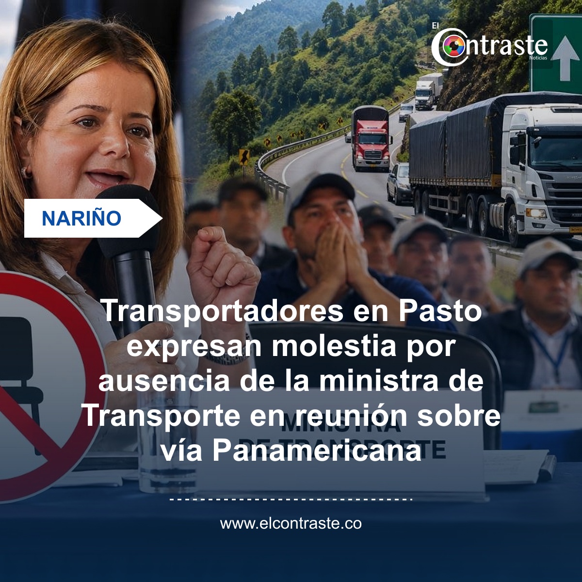 Transportadores en Pasto expresan molestia por ausencia de la ministra de Transporte en reunión sobre vía Panamericana