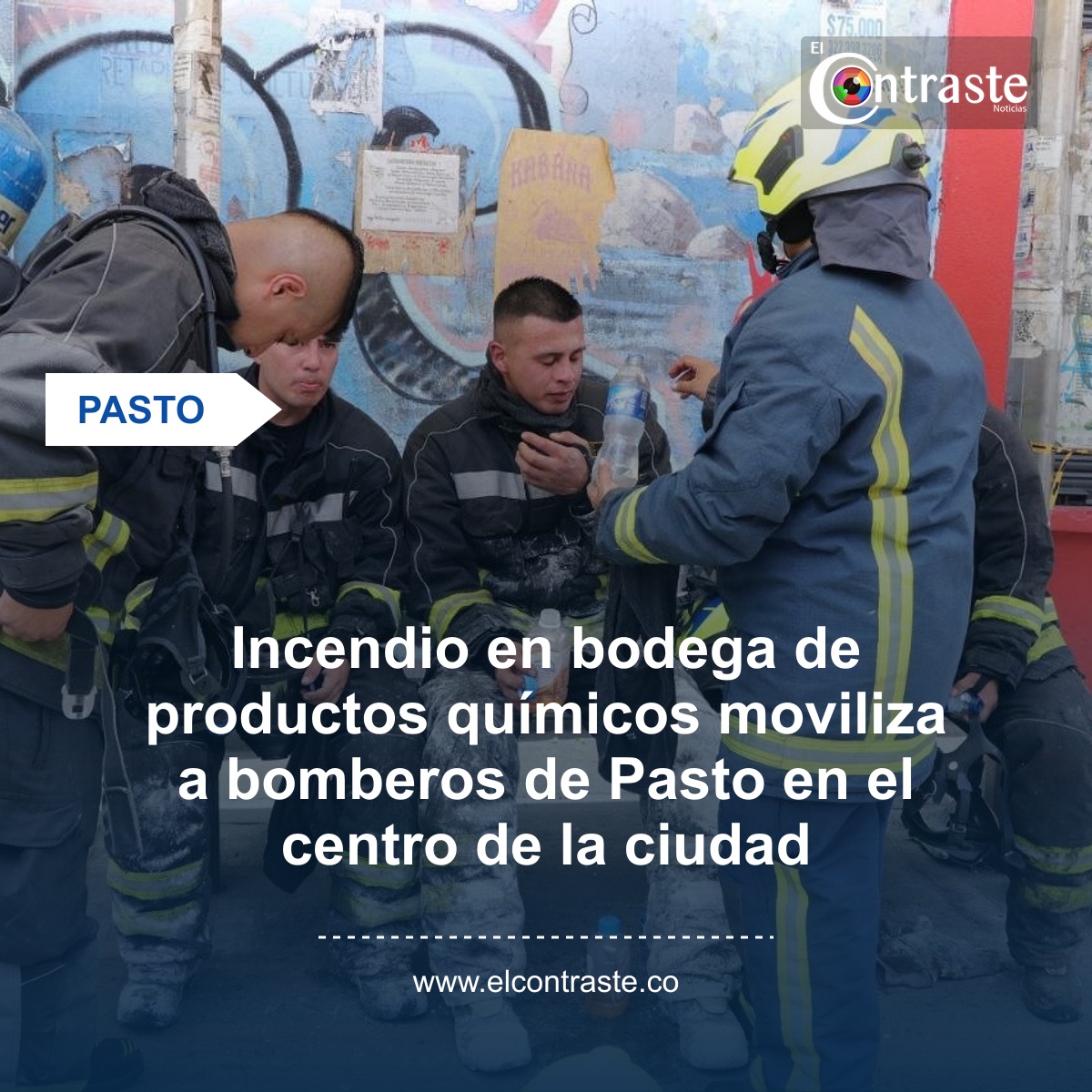 Incendio en bodega de productos químicos moviliza a bomberos de Pasto en el centro de la ciudad