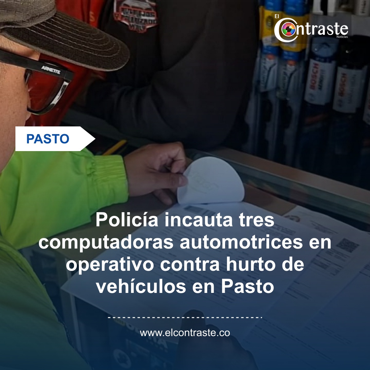 Policía incauta tres computadoras automotrices en operativo contra hurto de vehículos en Pasto
