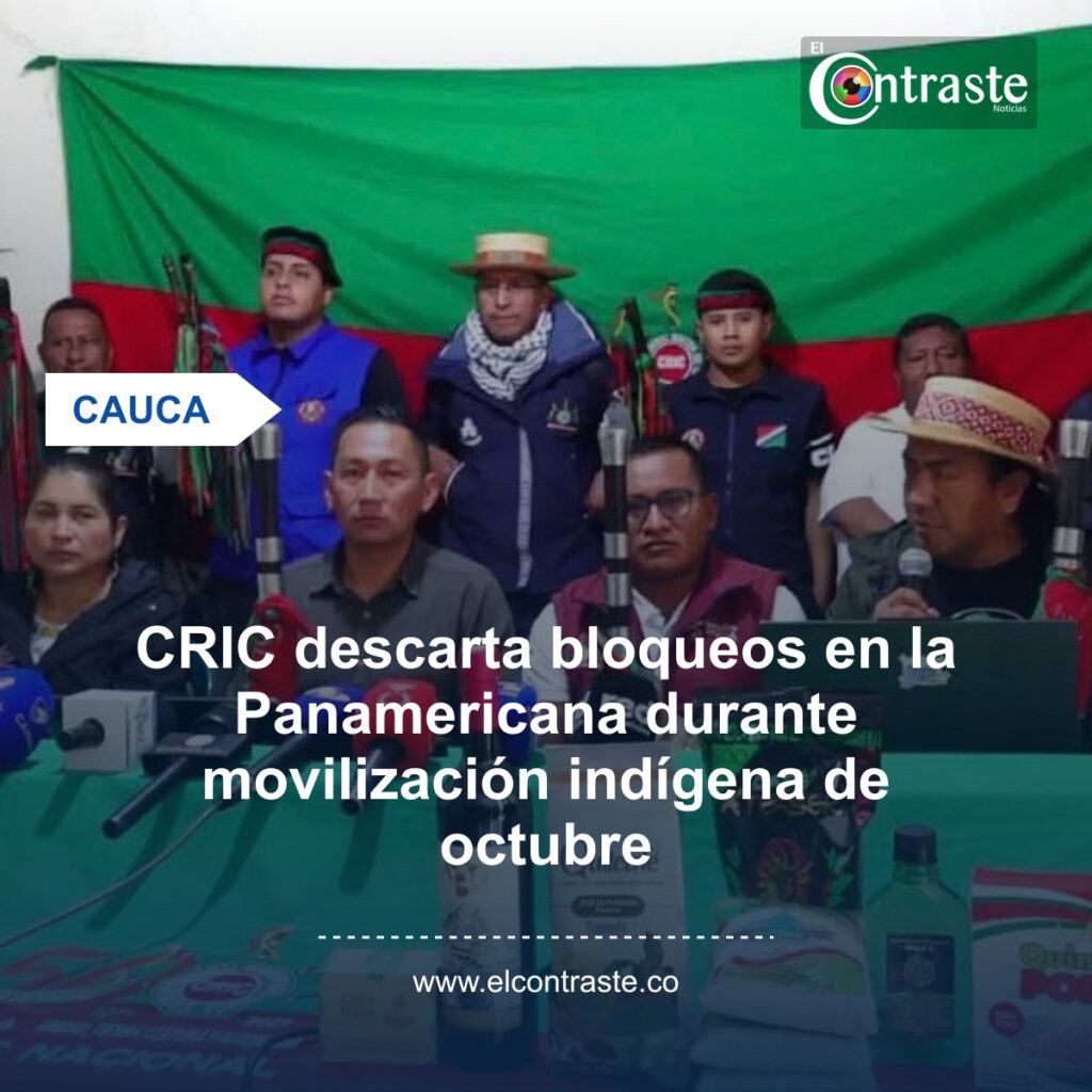 CRIC descarta bloqueos en la Panamericana durante movilización indígena de octubre