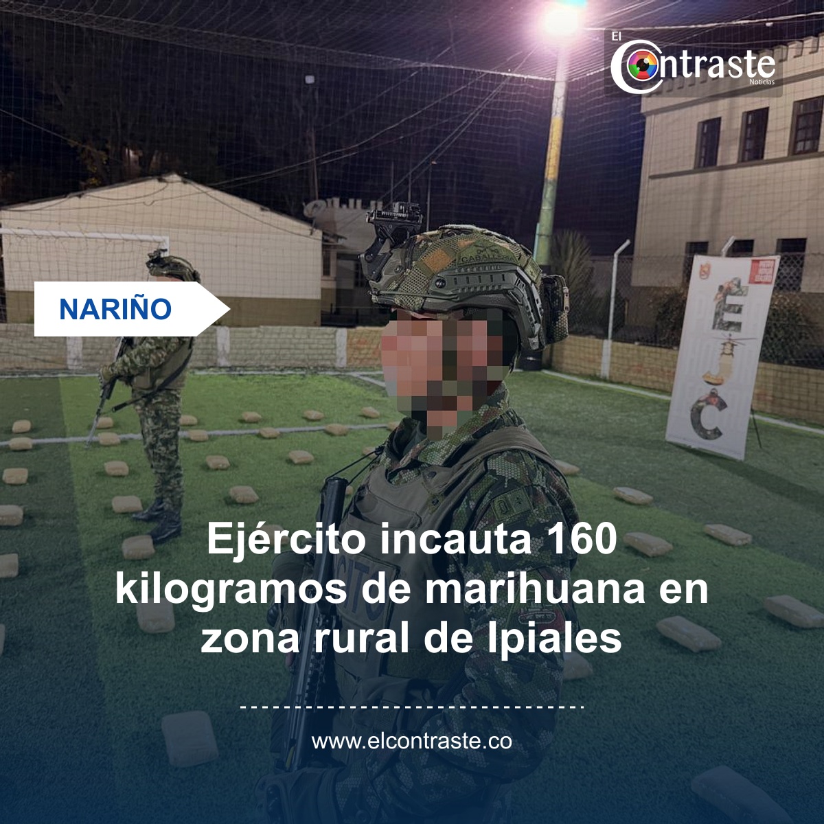 Ejército incauta 160 kilogramos de marihuana en zona rural de Ipiales