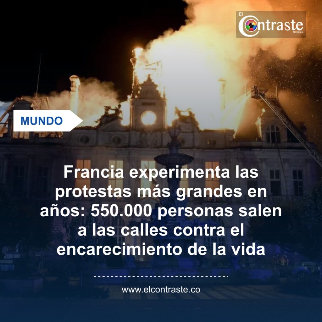 Francia experimenta las protestas más grandes en años: 550.000 personas salen a las calles contra el encarecimiento de la vida