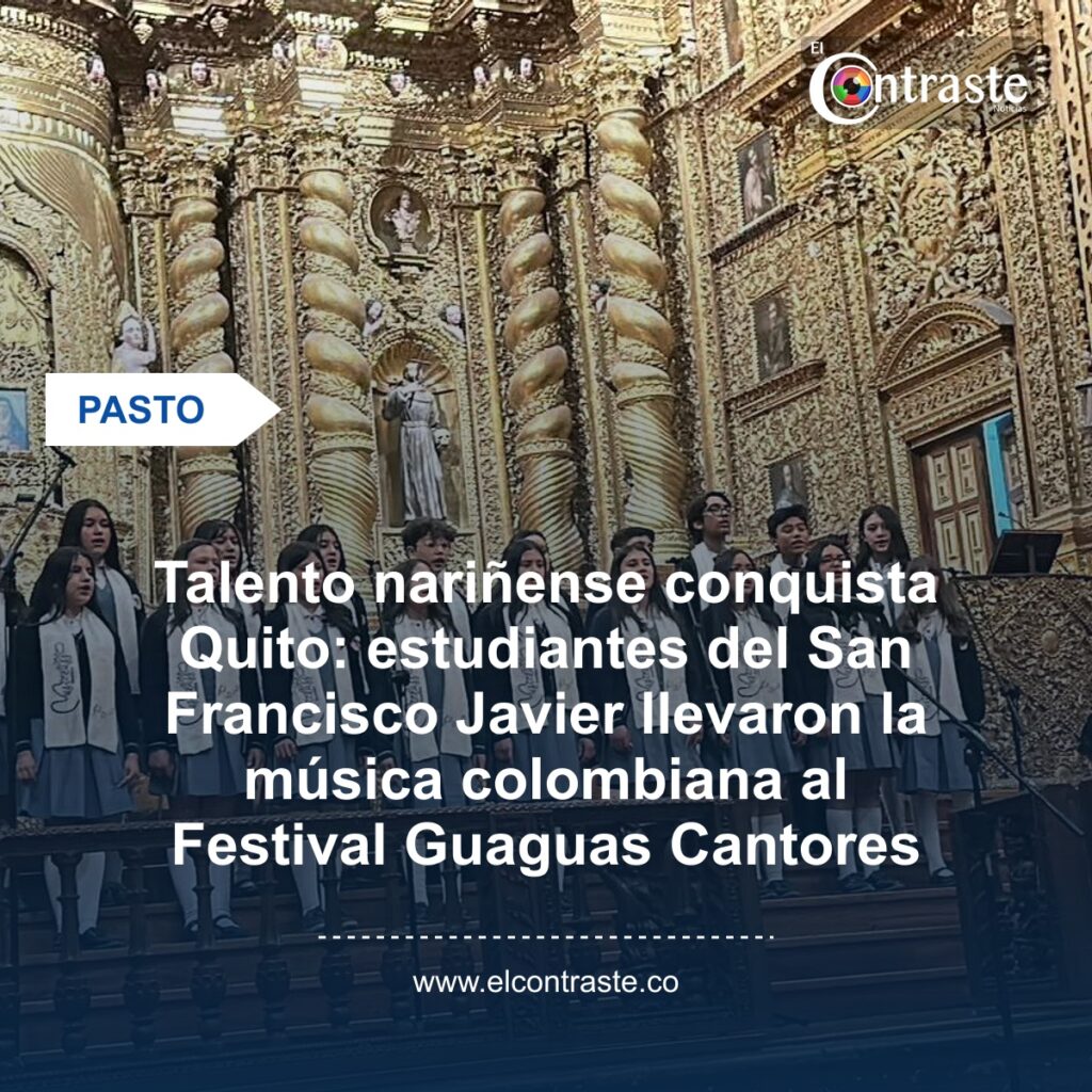 Talento nariñense conquista Quito: estudiantes del San Francisco Javier llevaron la música colombiana al Festival Guaguas Cantores
